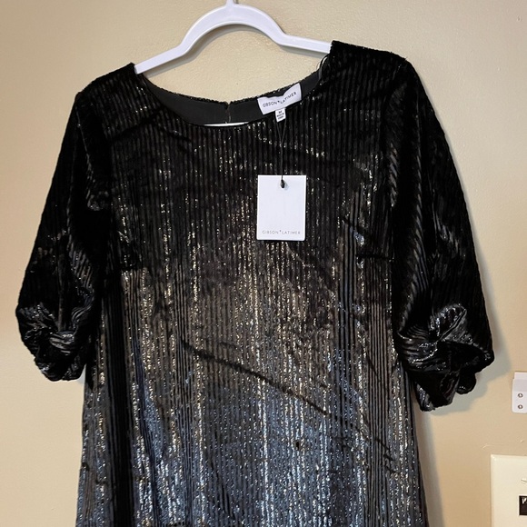 Gibson Latimer Shimmer Velvet Dress NEW - Picture 4 of 9